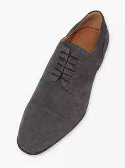 Chaussures habillées pour hommes en daim et cuir bout rond talons bas derbies décontractées
