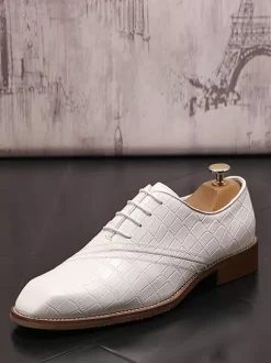 Chaussures habillées pour homme en cuir PU à bout rond de qualité