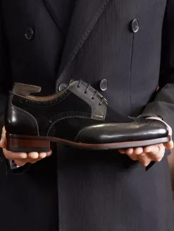Chaussures habillées pour hommes Chaussures de mariage formelles en cuir à bout rond de qualité