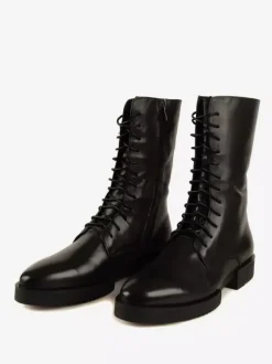 Chaussures Homme Bottes de Travail Bottines Cuir de Vachette Chic Noir Lacet