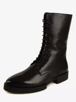 Chaussures Homme Bottes de Travail Bottines Cuir de Vachette Chic Noir Lacet