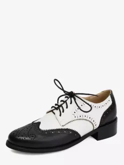 Chaussures Oxford pour femmes bout rond lacets décontractées