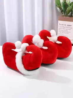 Chaussures Rouges De Noël Hommes Chapeau De Noël
