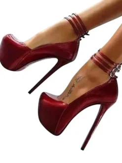 Chaussures sexy femme talon haut plateforme boucle réglable