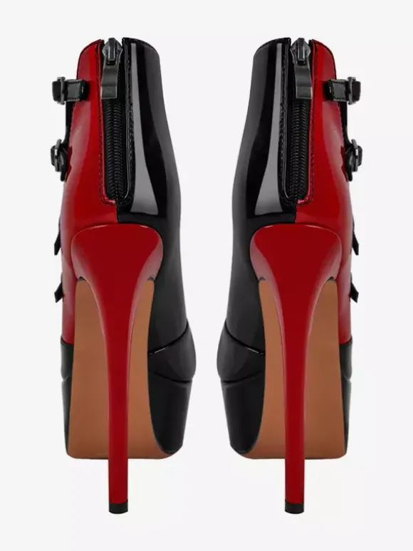 Chaussures sexy pour femmes bout ouvert plateforme boucle talons vertigineux style strip-teaseuse
