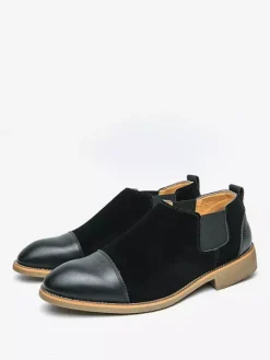 Chaussures Chaussures Homme Bottes de Travail Bottes Homme Cuir PU Classique Noir