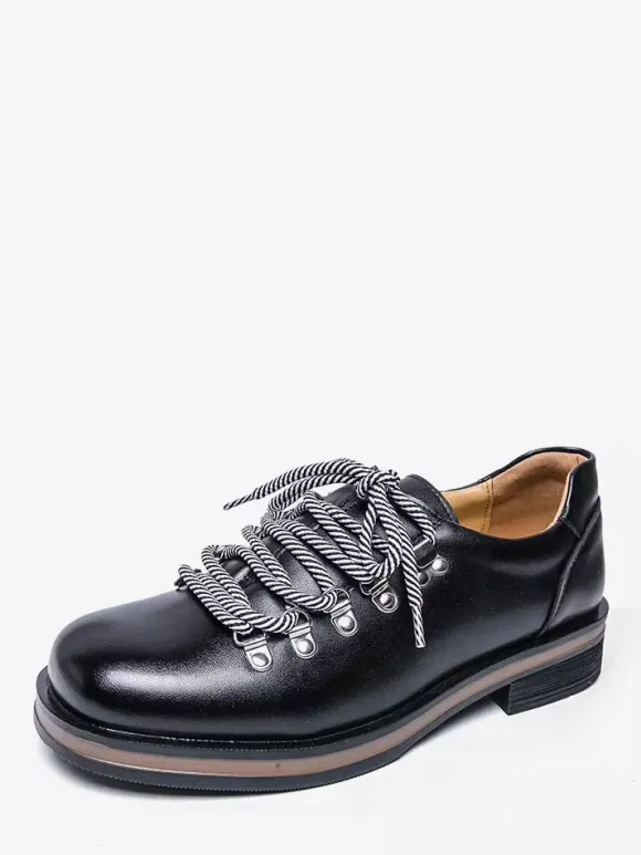 Chaussures décontractées marron pour hommes bout rond à lacets