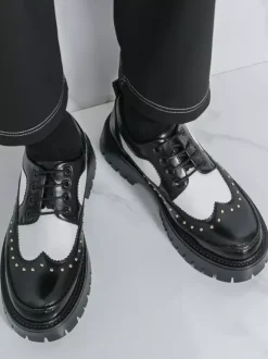 Chaussures décontractées pour hommes bout rond à lacets
