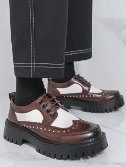 Chaussures décontractées pour hommes bout rond à lacets