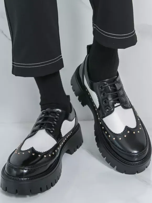 Chaussures décontractées pour hommes bout rond à lacets