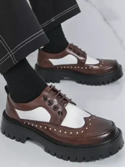 Chaussures décontractées pour hommes bout rond à lacets