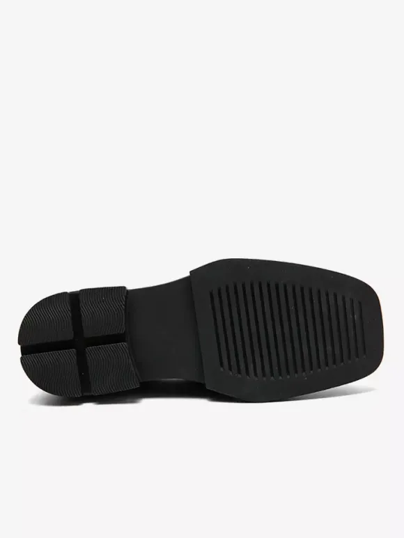 Chaussures de bal noires pour hommes bout rond motif pierre détails métalliques