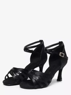 Chaussures de danse latine couleur chair à bout ouvert pour femmes