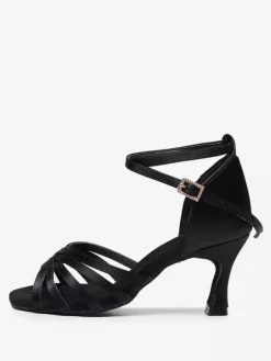 Chaussures de danse latine couleur chair à bout ouvert pour femmes