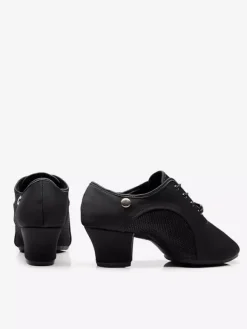 Chaussures de danse latine en polyester noir à bout fermé pour femmes