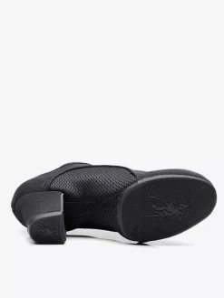 Chaussures de danse latine en polyester noir à bout fermé pour femmes