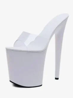 Chaussures De Danse Pole Sexy Sandales Rouges Plates-Formes À Bout Ouvert Talons Hauts