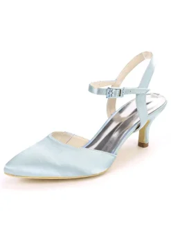 Chaussures de mariage chaussures de soirée satin bout pointu chaton talon chaussures de mariée