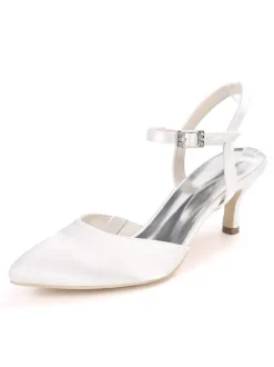Chaussures de mariage chaussures de soirée satin bout pointu chaton talon chaussures de mariée