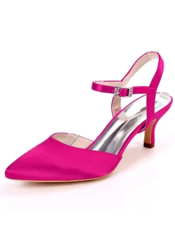 Chaussures de mariage chaussures de soirée satin bout pointu chaton talon chaussures de mariée