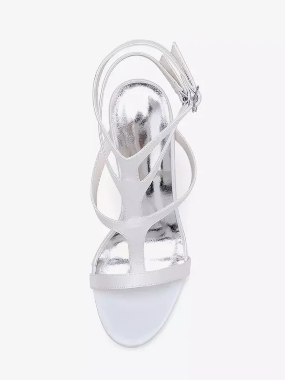 Chaussures de mariage en satin à bout ouvert et à talons hauts pour demoiselles d'honneur