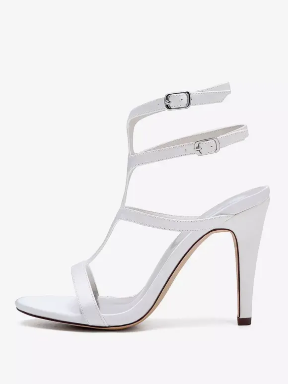 Chaussures de mariage en satin à bout ouvert et à talons hauts pour demoiselles d'honneur