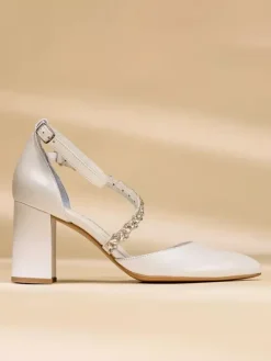 Chaussures de mariage Escarpins de mariée en cuir PU Chaînes à bout pointu