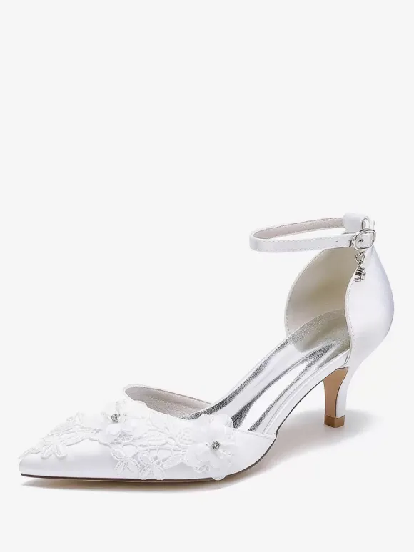 Chaussures de mariage Escarpins de mariée Satin Bout pointu