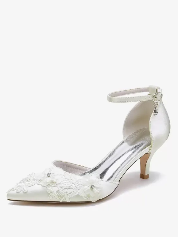 Chaussures de mariage Escarpins de mariée Satin Bout pointu