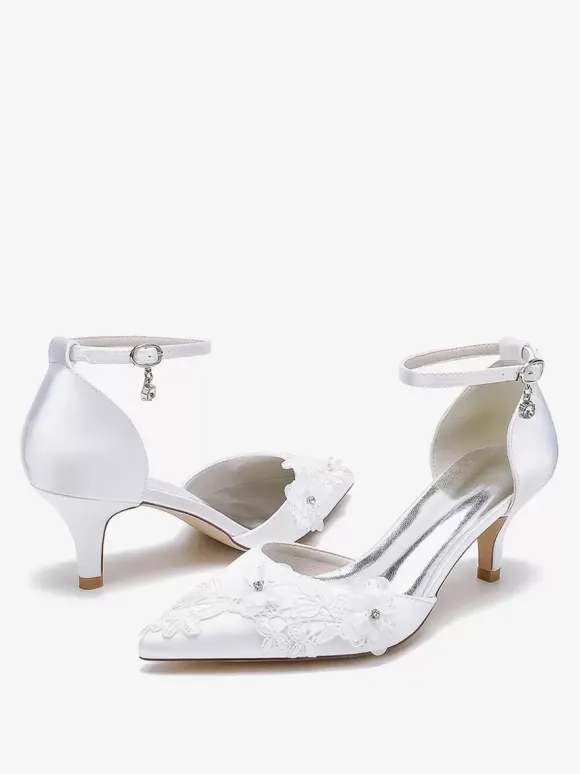 Chaussures de mariage Escarpins de mariée Satin Bout pointu