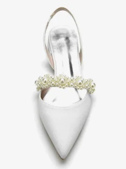 Chaussures de Mariage Plate Femme avec Bout Pointu Unicolore