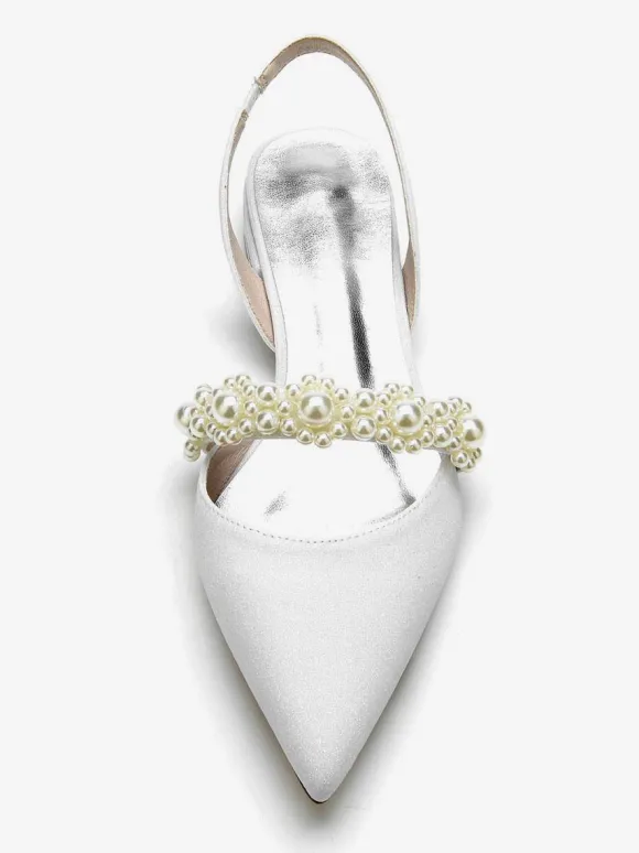 Chaussures de Mariage Plate Femme avec Bout Pointu Unicolore
