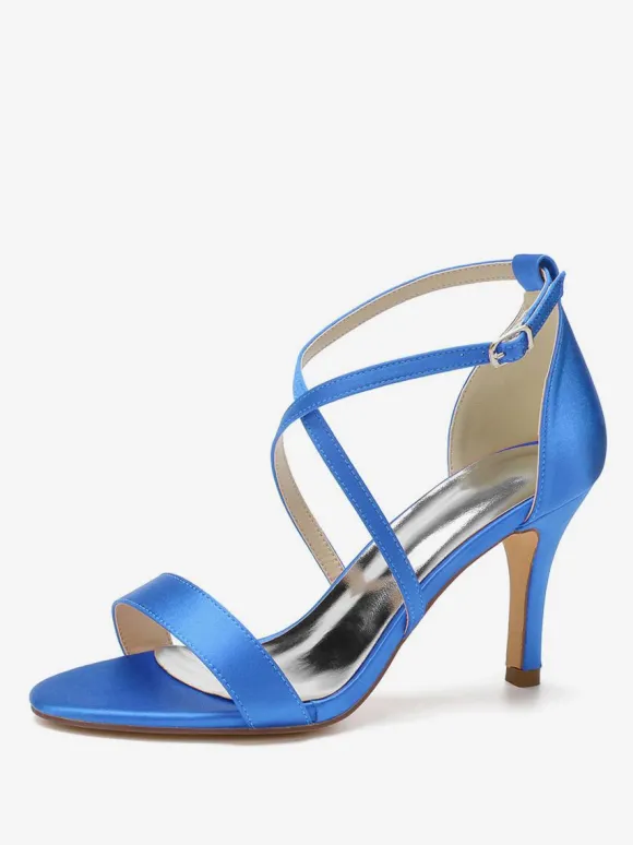 Chaussures de Mariages Femme à Talons Hauts avec Bout Ouvert Unicolore