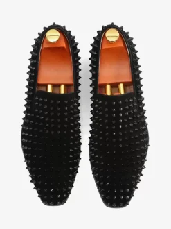 Chaussures de Mariage Soirée Hommes mocassins mode daim cuir Rivets illustration sans lacet chaussures de fête de bal