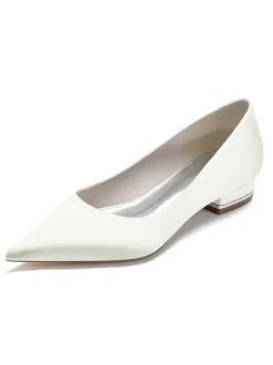 Chaussures de Mariages à Plate avec Bout Pointu en Paillette Unicolore