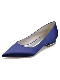 Chaussures de Mariages à Plate avec Bout Pointu en Paillette Unicolore