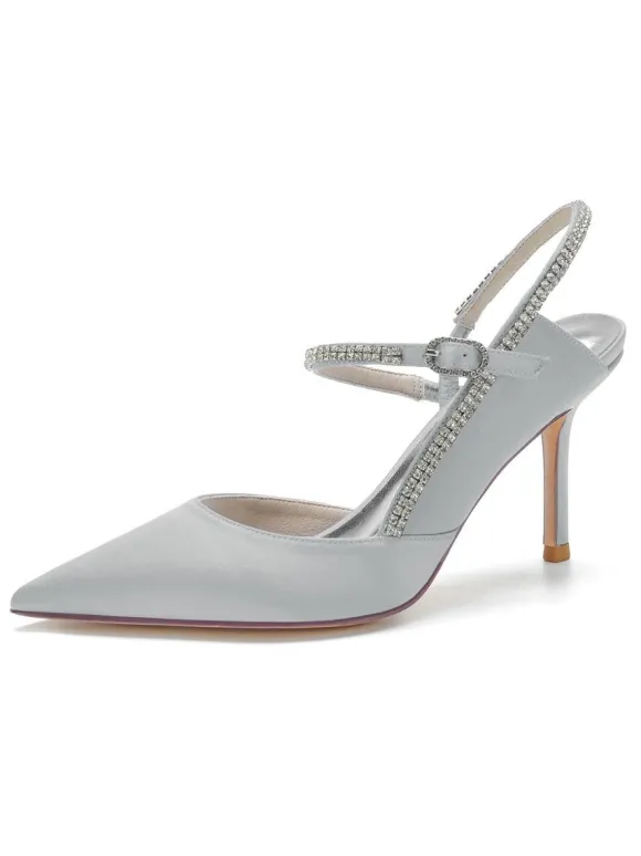 Chaussures de Mariage à Talons Hauts Femme avec Bout Pointu Unicolore