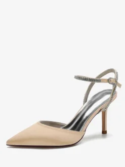 Chaussures de Mariage à Talons Hauts Femme avec Bout Pointu en Paillettes Unicolore