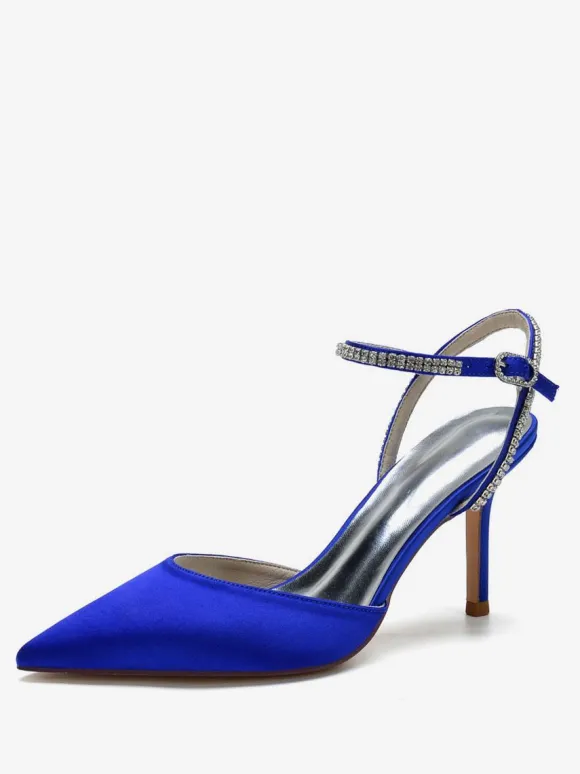 Chaussures de Mariage à Talons Hauts Femme avec Bout Pointu en Paillettes Unicolore