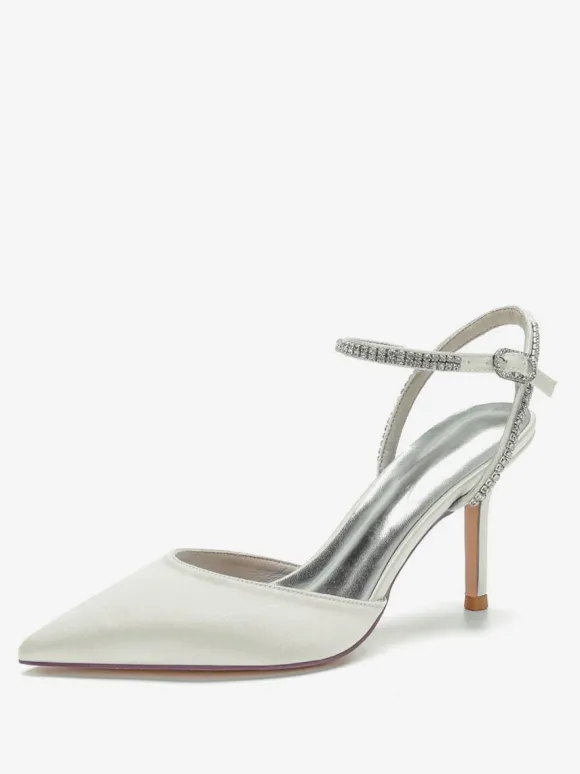 Chaussures de Mariage à Talons Hauts Femme avec Bout Pointu en Paillettes Unicolore