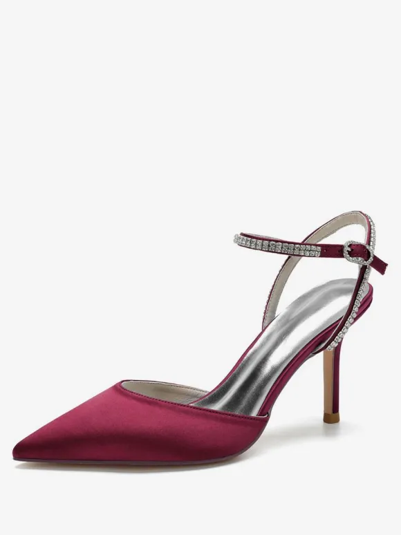 Chaussures de Mariage à Talons Hauts Femme avec Bout Pointu en Paillettes Unicolore