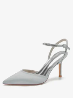 Chaussures de Mariage à Talons Hauts Femme avec Bout Pointu en Paillettes Unicolore