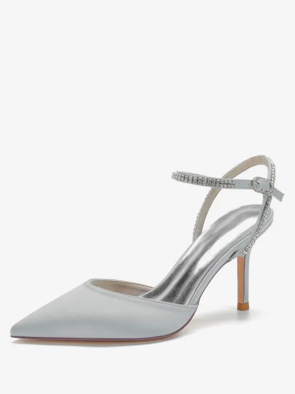 Chaussures de Mariage à Talons Hauts Femme avec Bout Pointu en Paillettes Unicolore