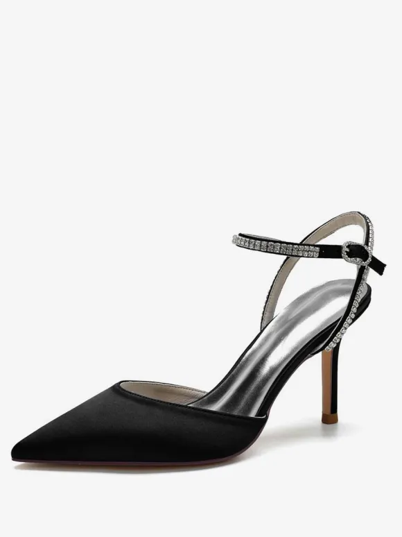 Chaussures de Mariage à Talons Hauts Femme avec Bout Pointu en Paillettes Unicolore
