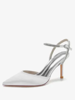 Chaussures de Mariage à Talons Hauts Femme avec Bout Pointu en Paillettes Unicolore