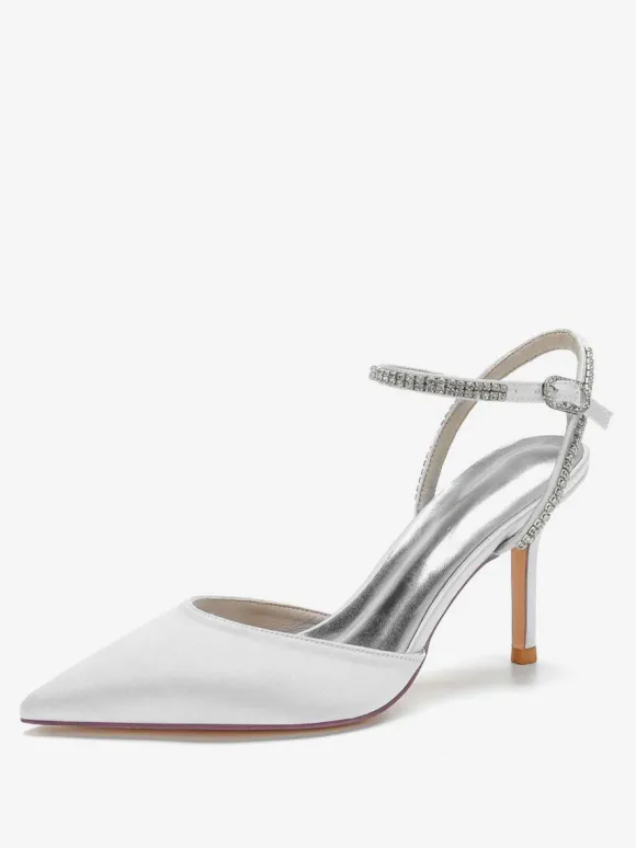 Chaussures de Mariage à Talons Hauts Femme avec Bout Pointu en Paillettes Unicolore