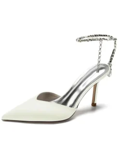 Chaussures de Mariage à Talons Hauts Femme avec Bout Pointu en Paillettes Unicolore