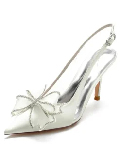 Chaussures de Mariage à Talons Hauts Femme avec Bout Pointu Unicolore