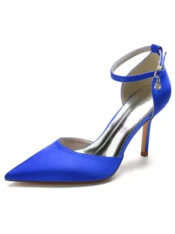 Chaussures de Mariage à Talons Hauts Femme avec Bout Pointu en Paillettes Unicolore