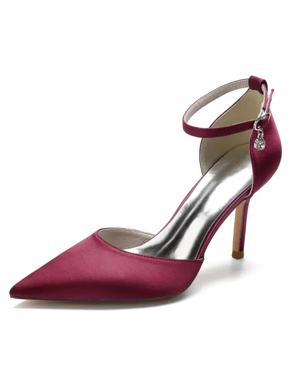 Chaussures de Mariage à Talons Hauts Femme avec Bout Pointu en Paillettes Unicolore